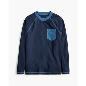 Crewcuts Blue Long Sleeve Crew Neck Solid Rash Guard UPF 50+ Shirt US Boys L New